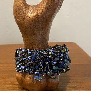 LAPIS STONES & BEAD CUFF
